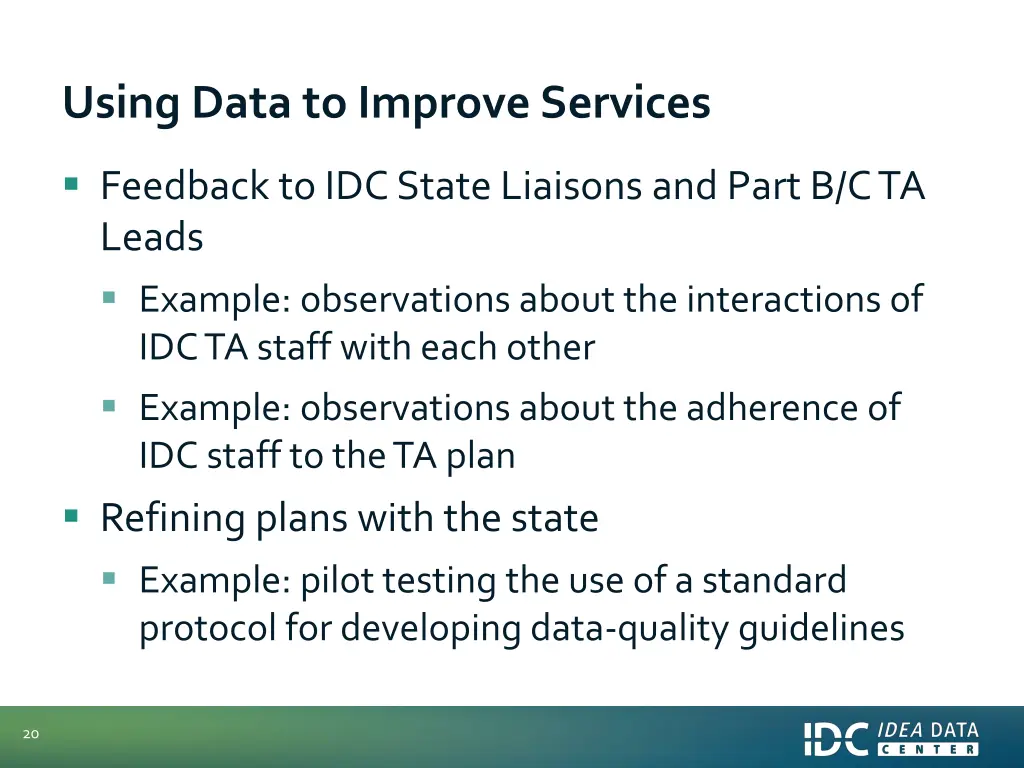 using data to improve services