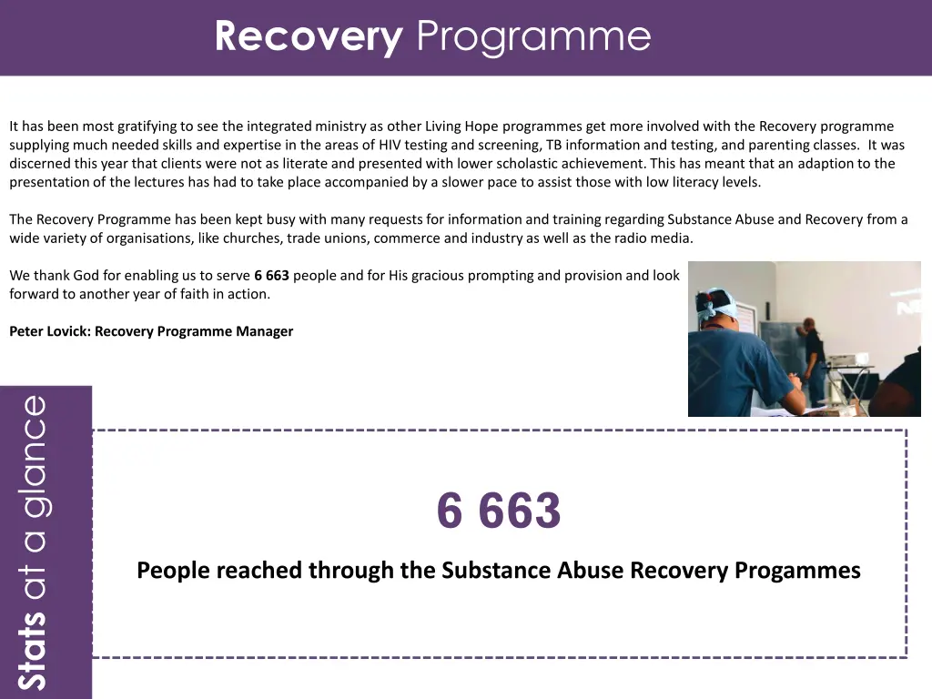 recovery programme