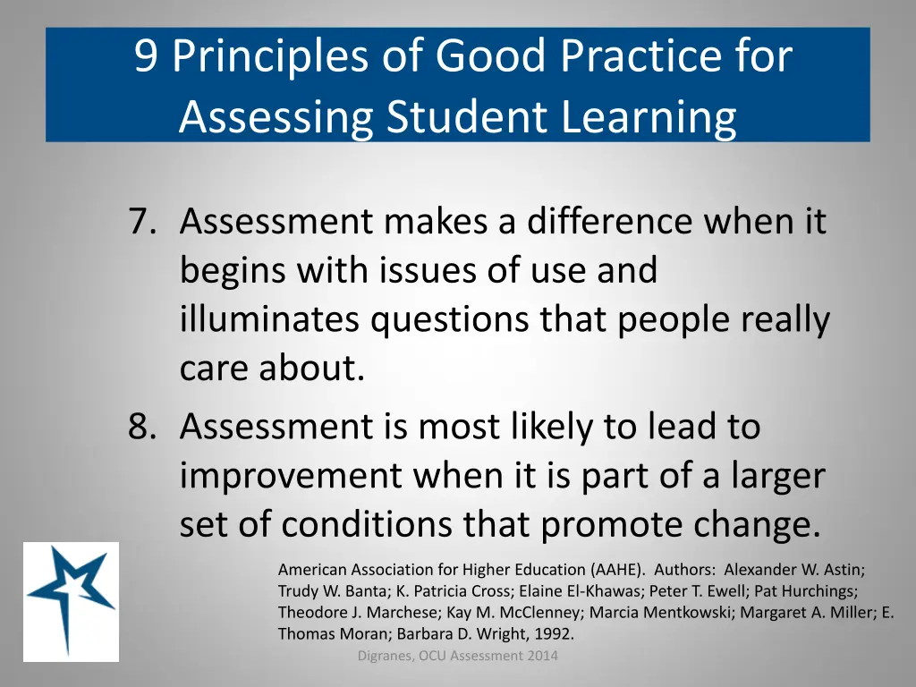 9 principles of good practice for assessing 3