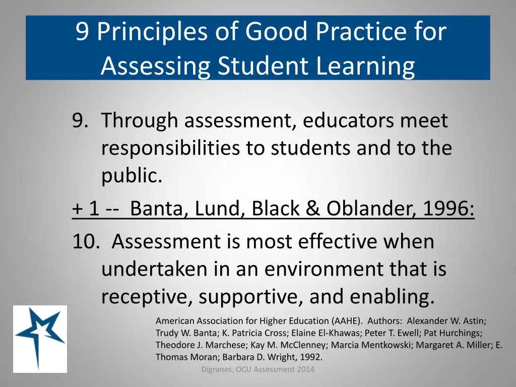 9 principles of good practice for assessing 4