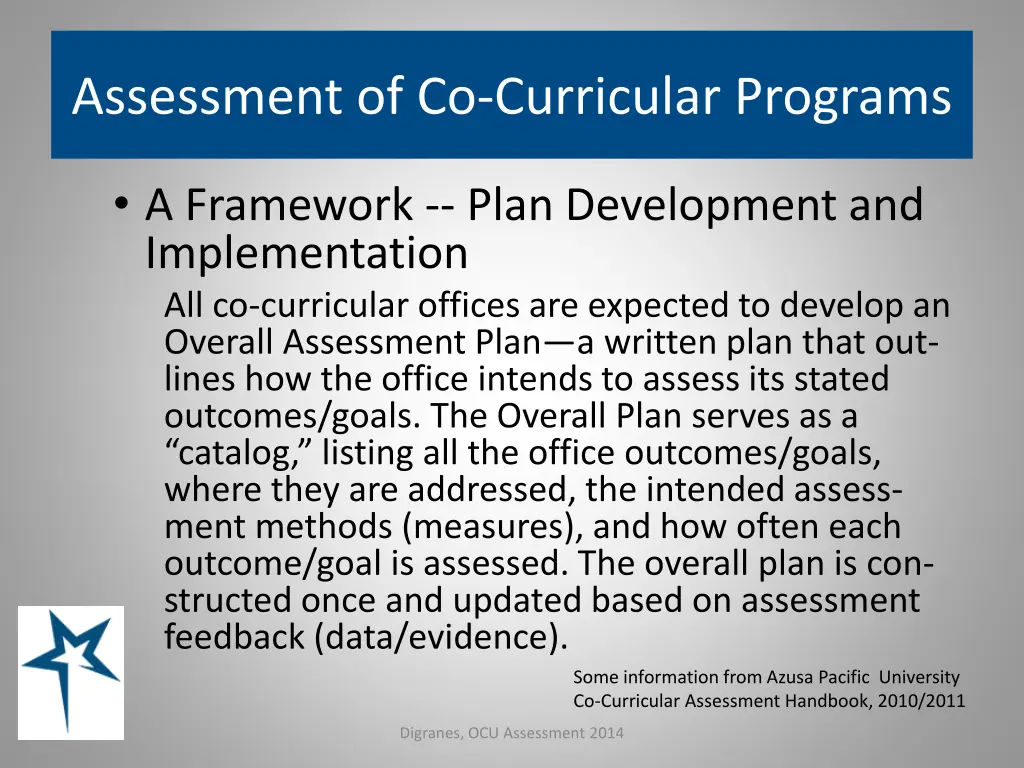 assessment of co curricular programs 17