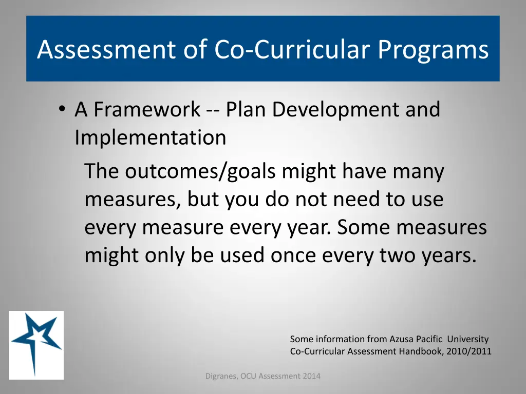 assessment of co curricular programs 18