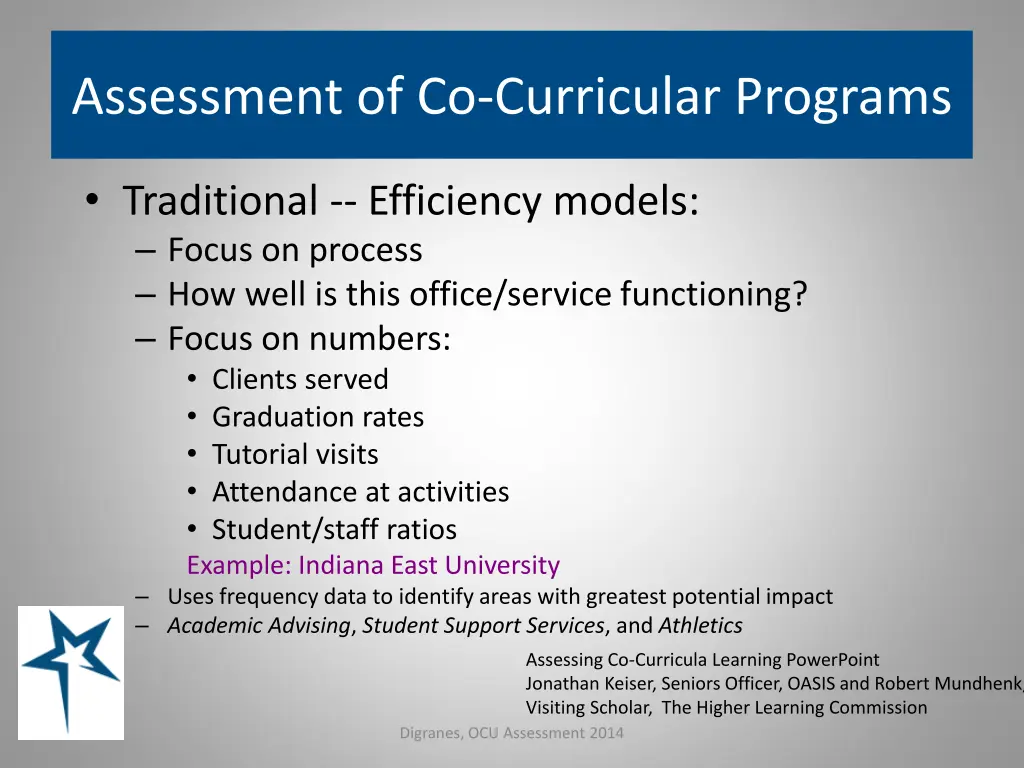 assessment of co curricular programs 2