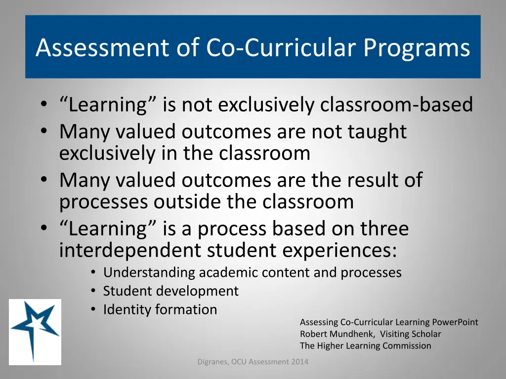 assessment of co curricular programs