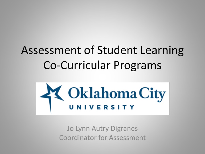 assessment of student learning co curricular