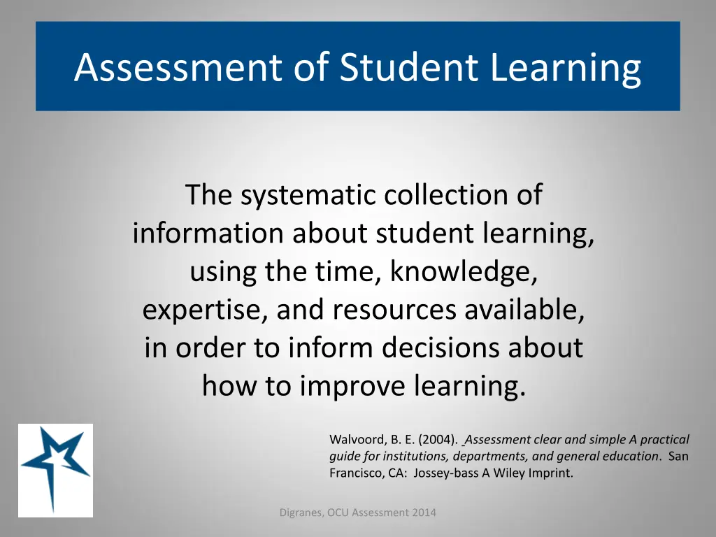 assessment of student learning