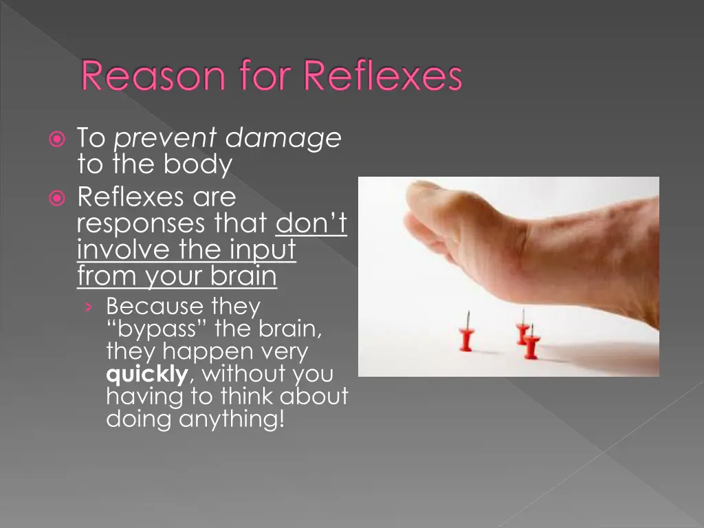 reason for reflexes