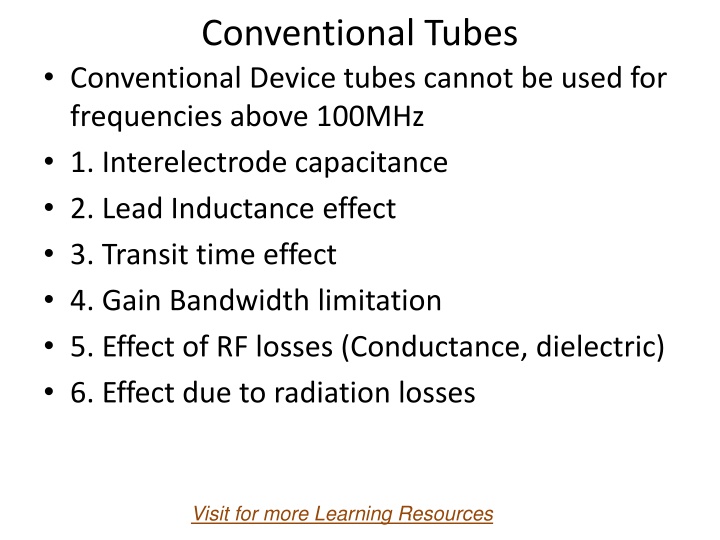 conventional tubes conventional device tubes