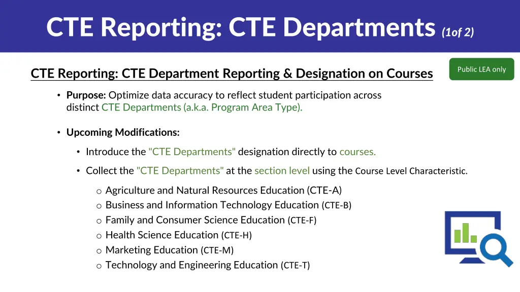 cte reporting cte departments 1of 2