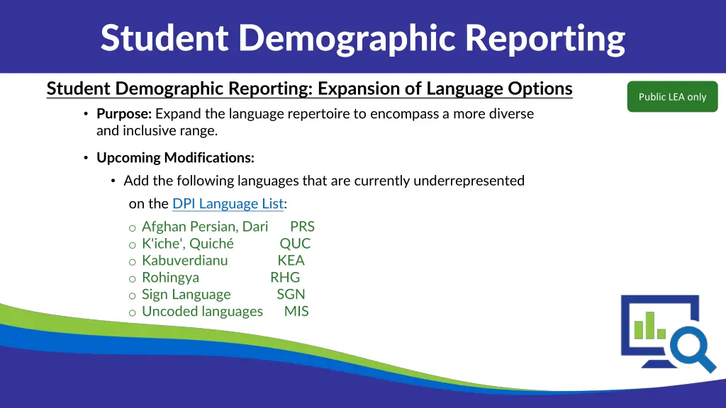 student demographic reporting