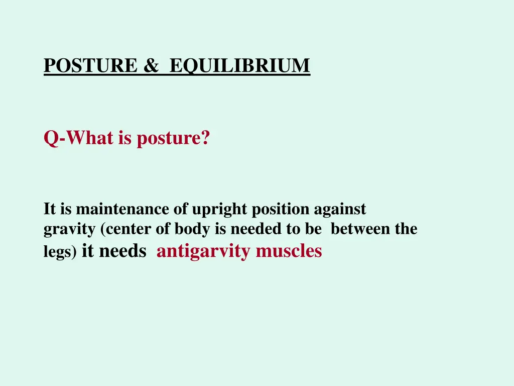 posture equilibrium