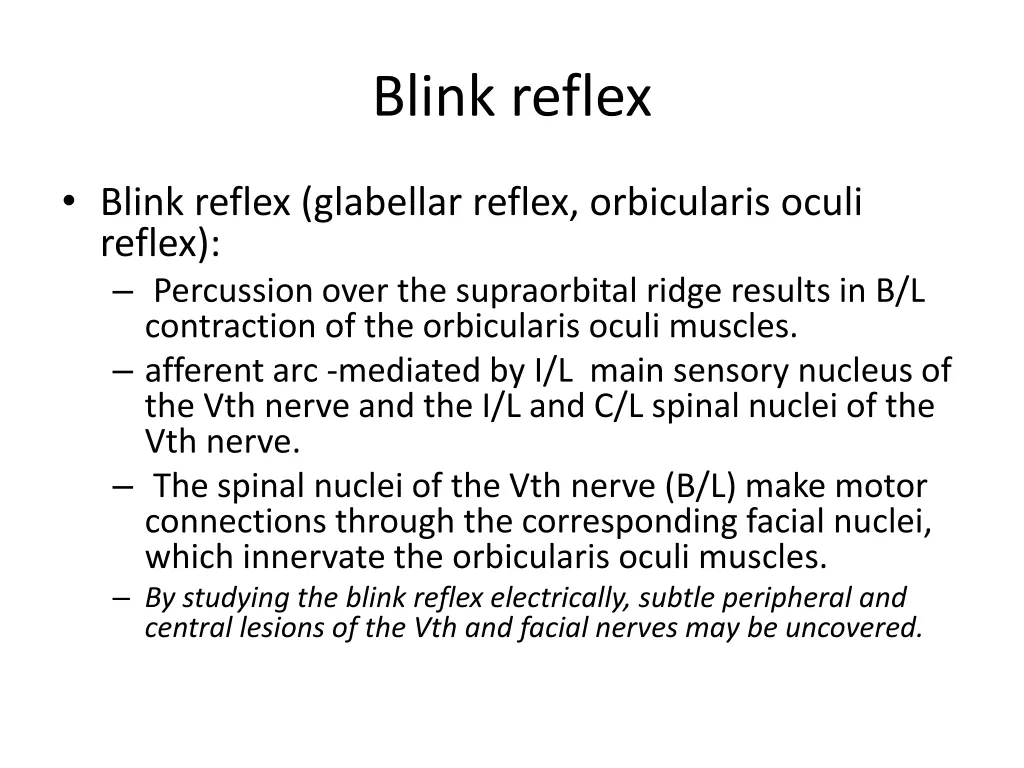 blink reflex