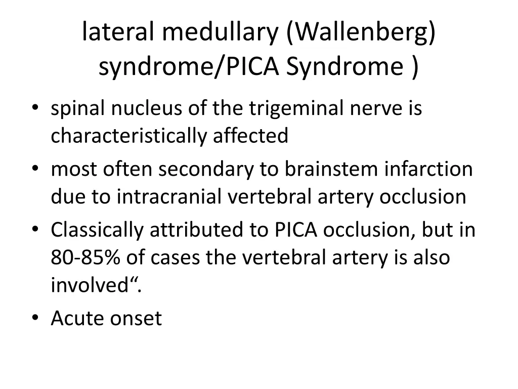 lateral medullary wallenberg syndrome pica