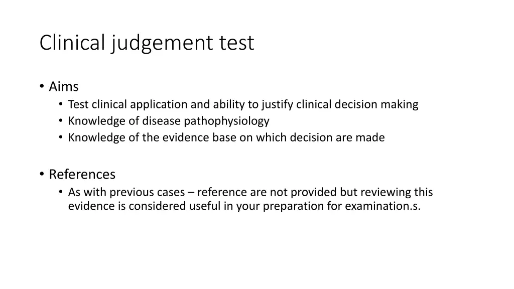 clinical judgement test