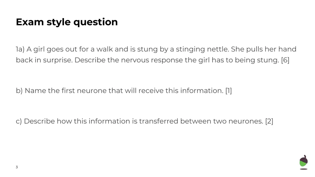 exam style question