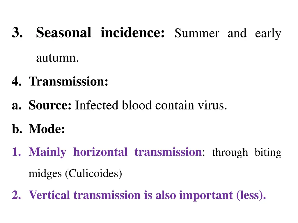 3 seasonal incidence summer and early