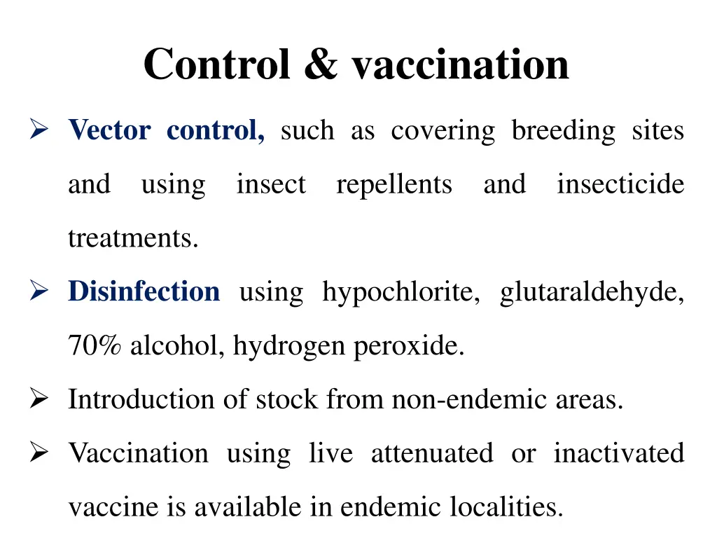 control vaccination