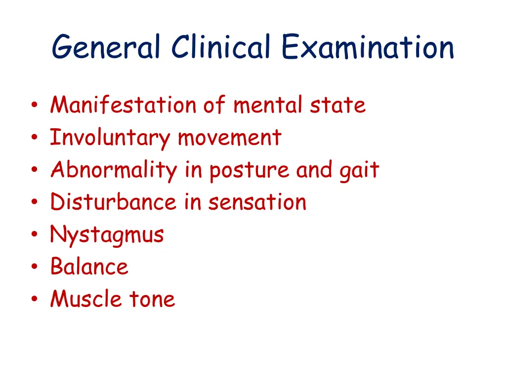 general clinical examination