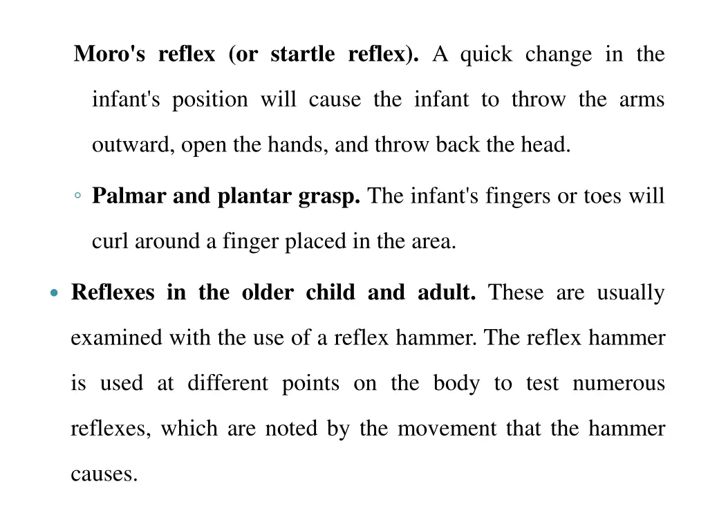 moro s reflex or startle reflex a quick change