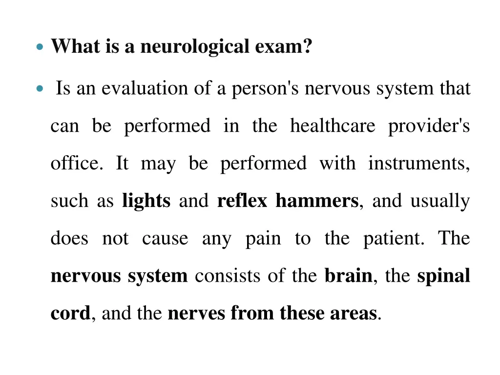 what is a neurological exam