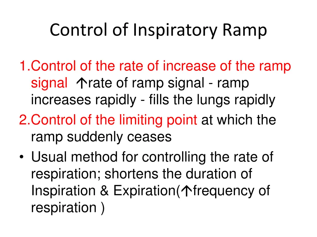 control of inspiratory ramp