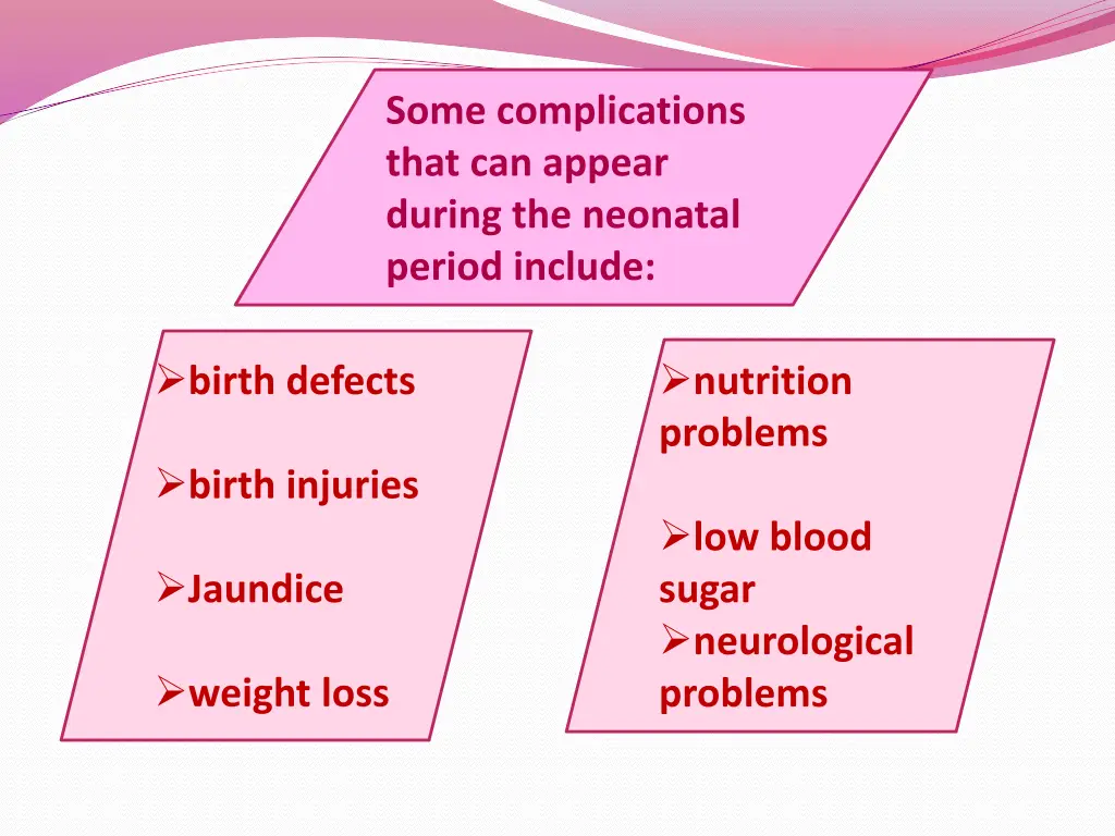 some complications that can appear during