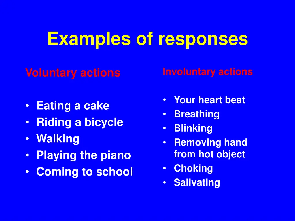 examples of responses