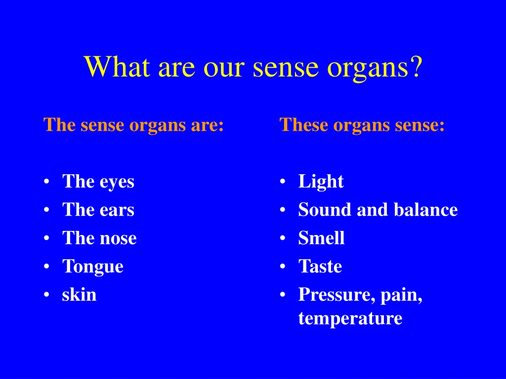 what are our sense organs