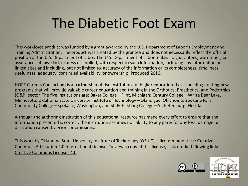 the diabetic foot exam 1