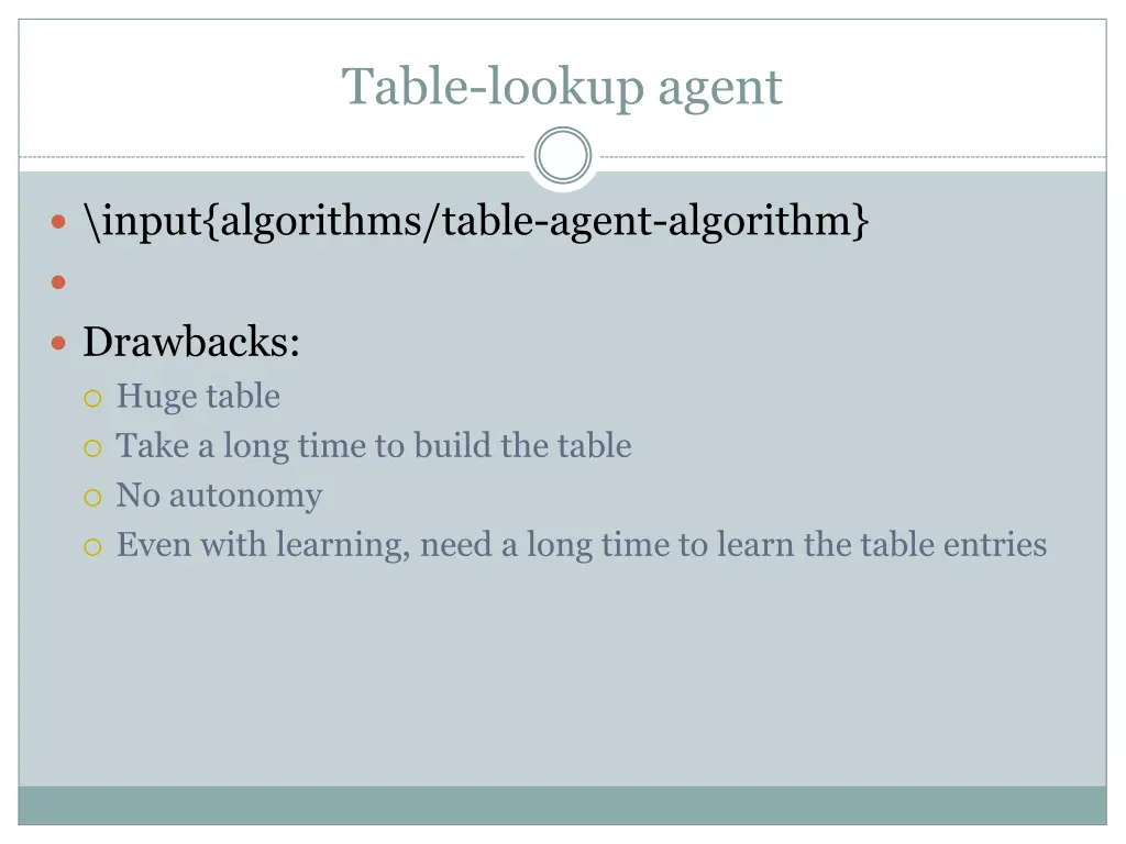 table lookup agent