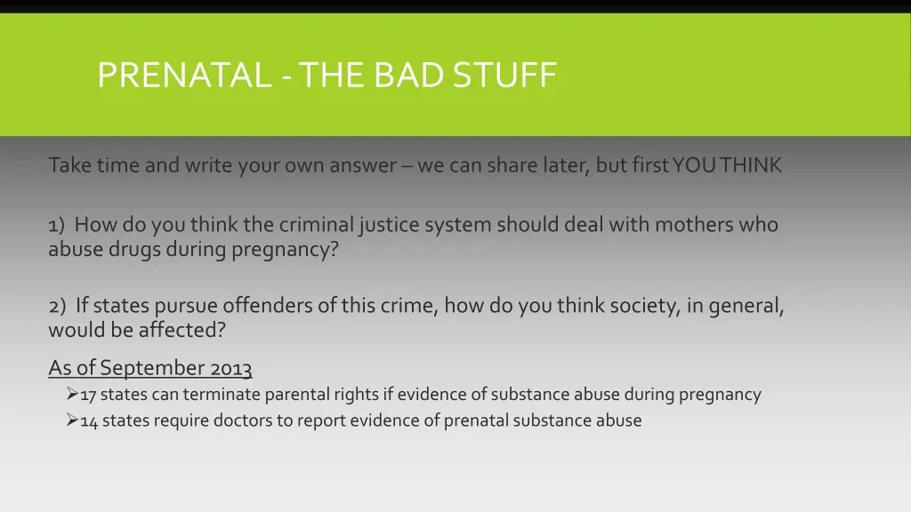 prenatal the bad stuff 1