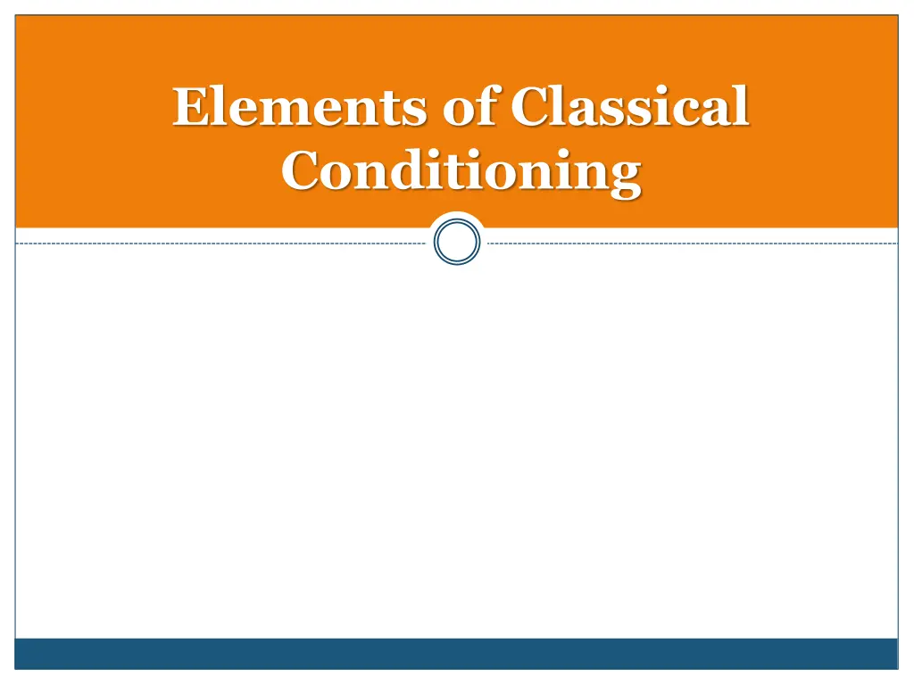 elements of classical conditioning