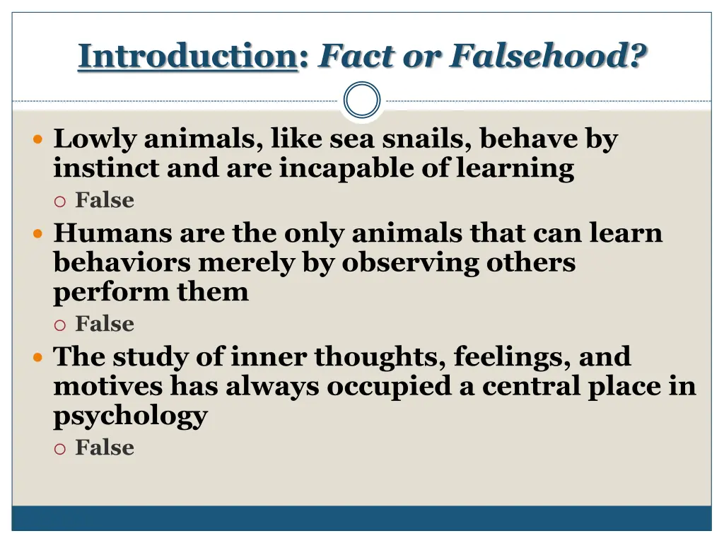 introduction fact or falsehood