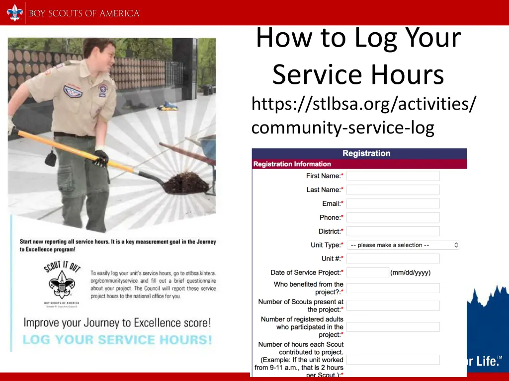 how to log your service hours https stlbsa