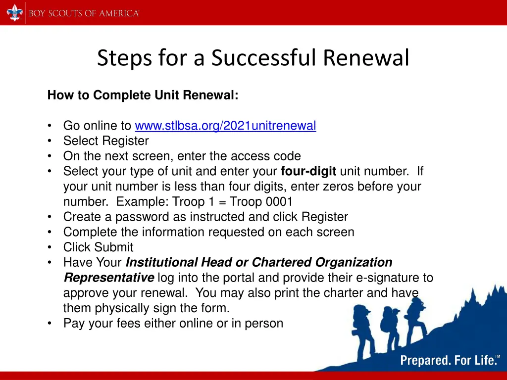 steps for a successful renewal 1