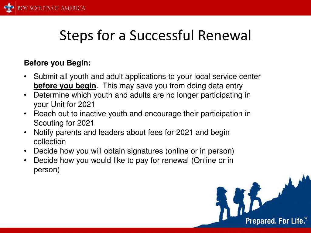 steps for a successful renewal