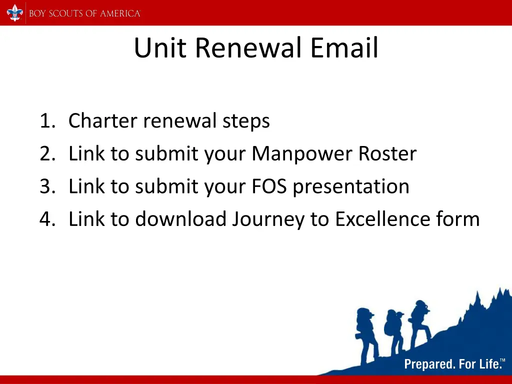 unit renewal email