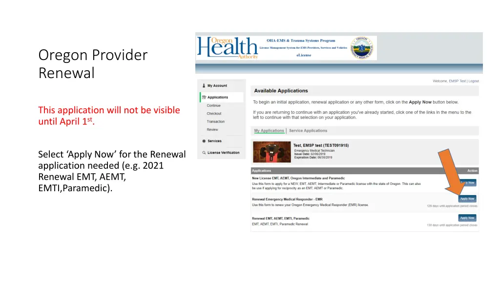 oregon provider renewal 4