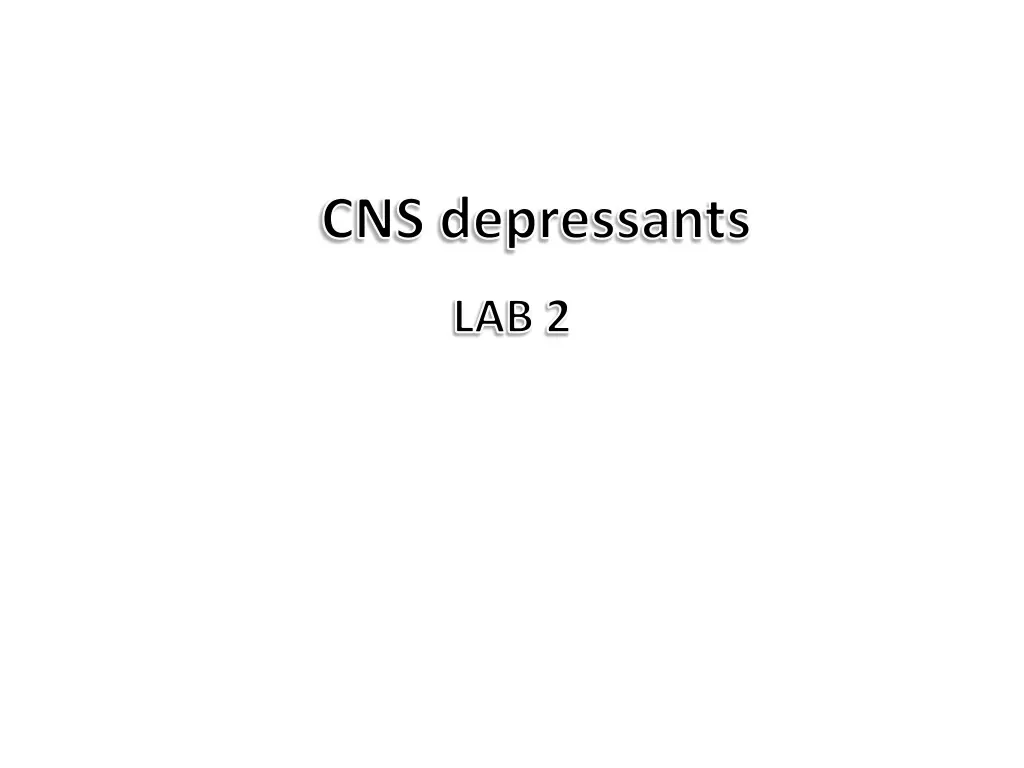 cns depressants