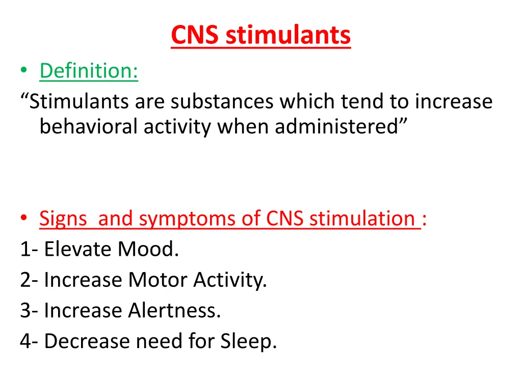 cns stimulants