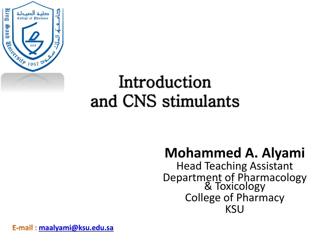 introduction and cns stimulants