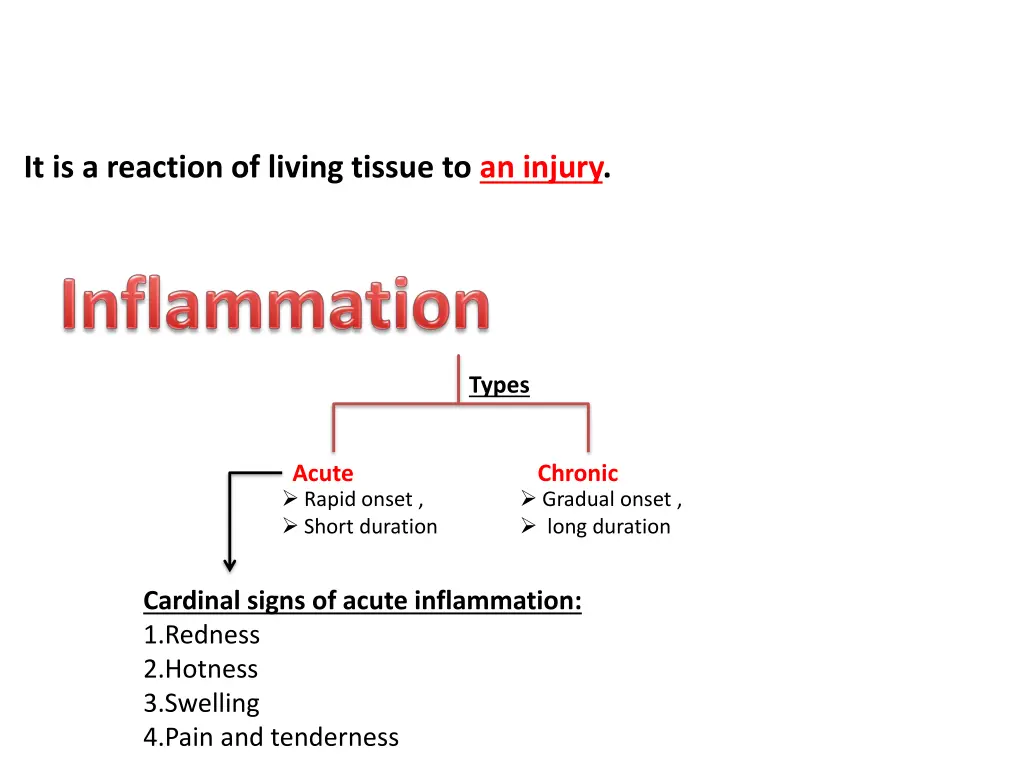 it is a reaction of living tissue to an injury