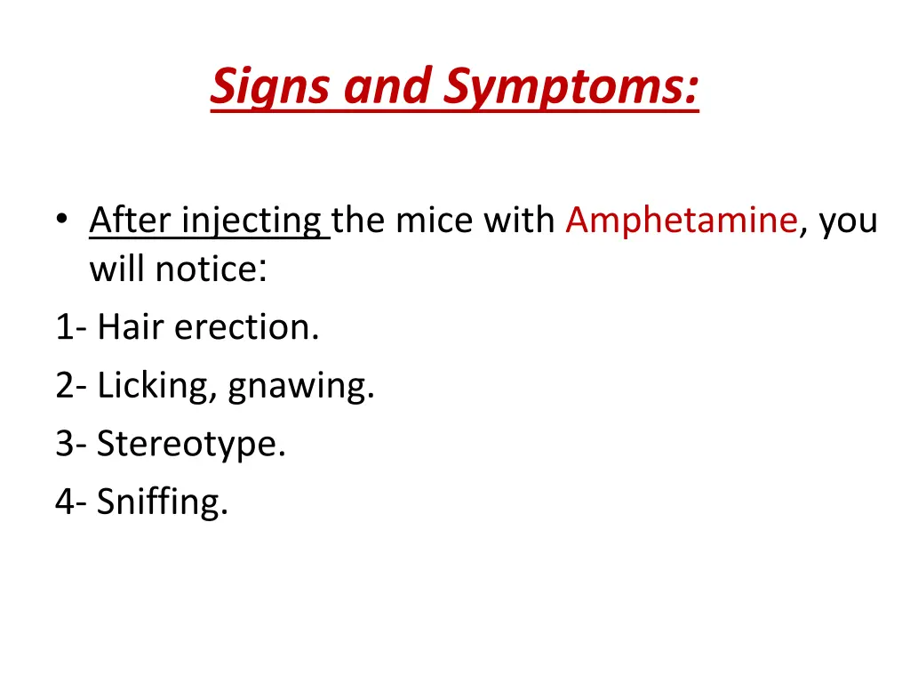 signs and symptoms