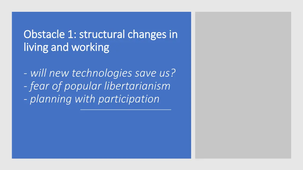 obstacle obstacle 1 1 structural changes