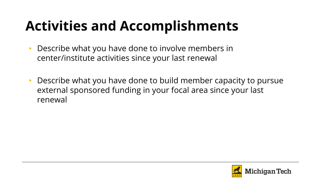 activities and accomplishments 1