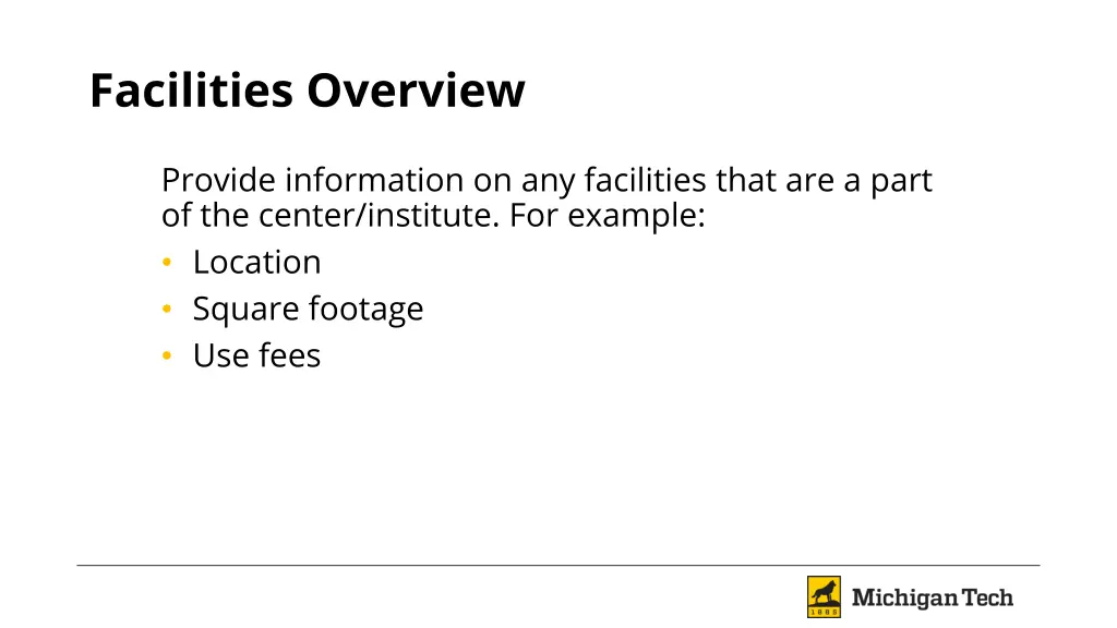 facilities overview