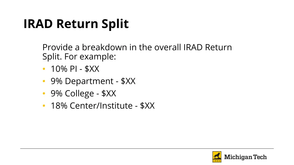 irad return split