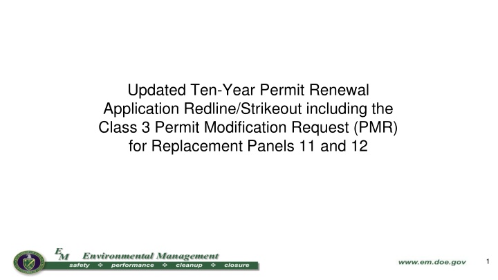 updated ten year permit renewal application