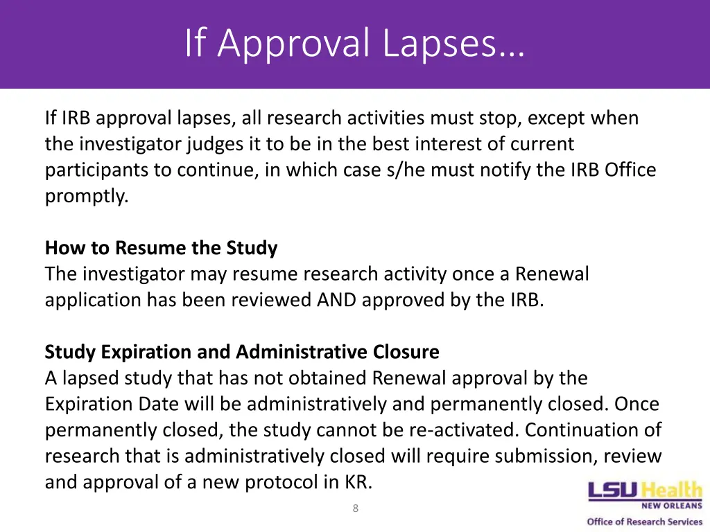 if approval lapses