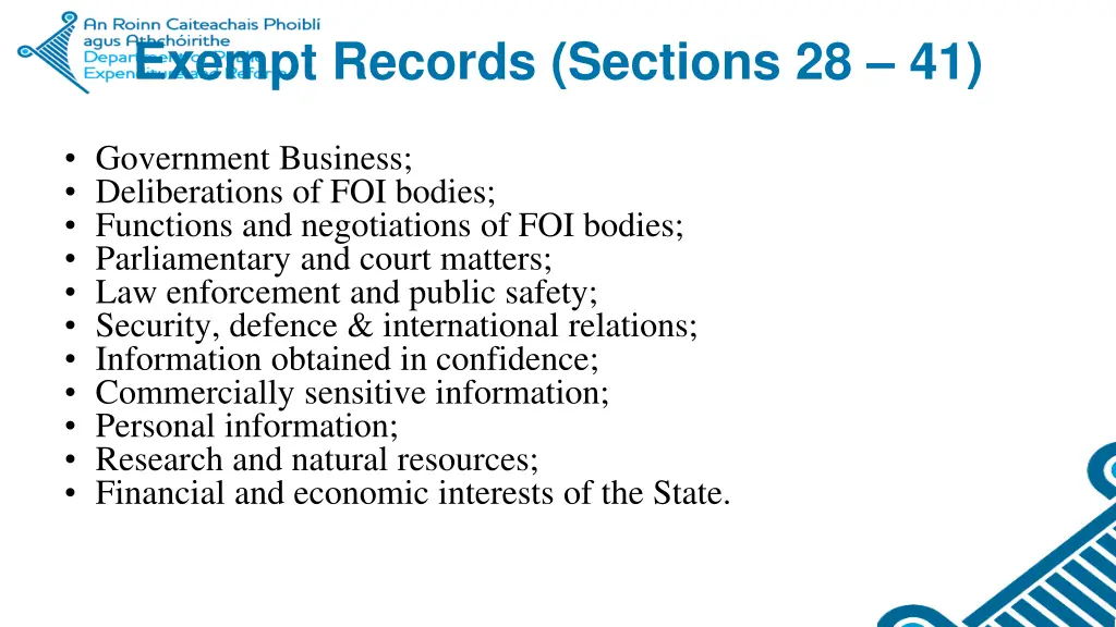 exempt records sections 28 41